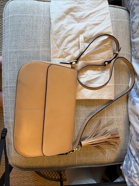 Gorgeous Francis Valentine Saddle-Tan Leather Bag with Tassel.